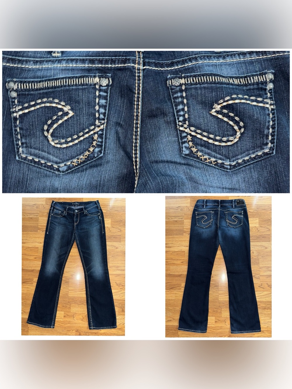 Silver Jeans Aiko Bootcut Denim Women’s Size 31x33 Measures 31 Length Dark READ